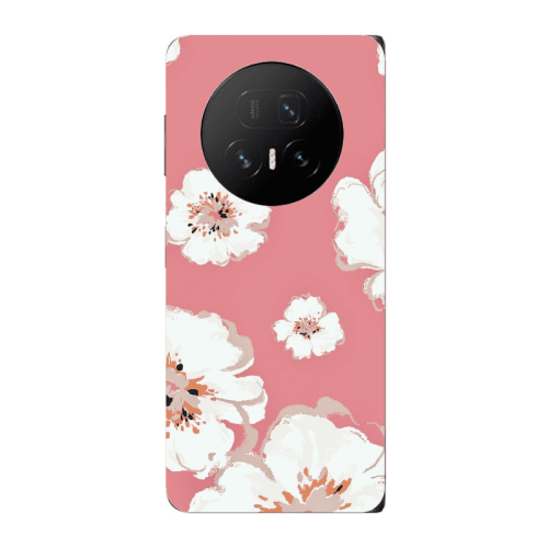 Honor Magic V5 White Flowers Transparent Silicone TPU Θήκη